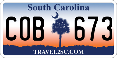 SC license plate COB673