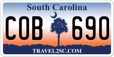 SC license plate COB690