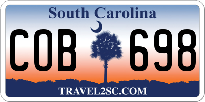 SC license plate COB698