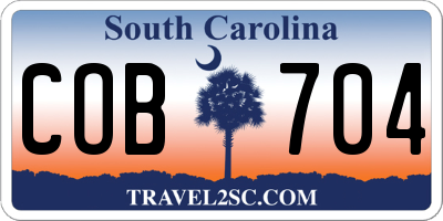 SC license plate COB704