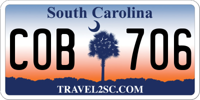 SC license plate COB706
