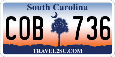 SC license plate COB736