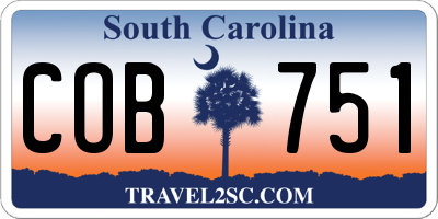SC license plate COB751