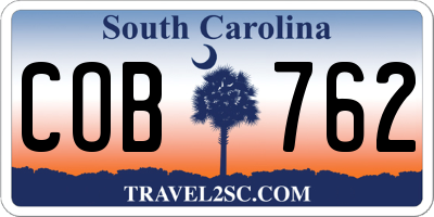 SC license plate COB762
