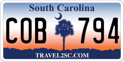 SC license plate COB794