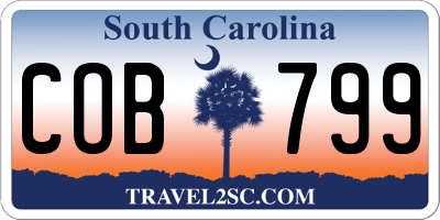 SC license plate COB799