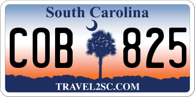 SC license plate COB825