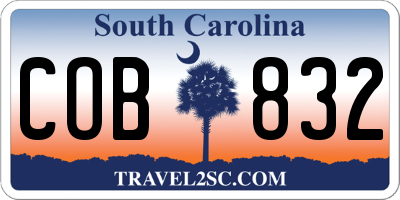SC license plate COB832
