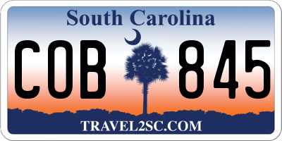 SC license plate COB845