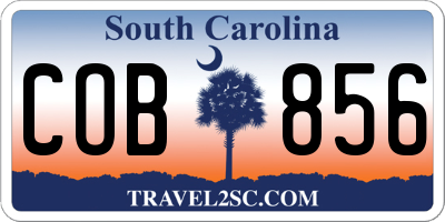 SC license plate COB856