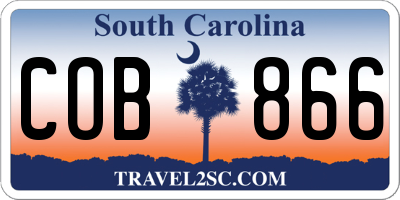 SC license plate COB866