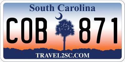 SC license plate COB871