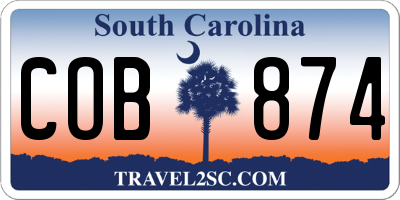SC license plate COB874