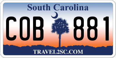SC license plate COB881