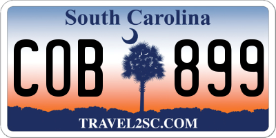 SC license plate COB899