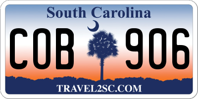 SC license plate COB906