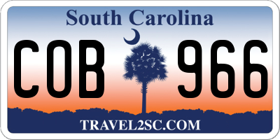 SC license plate COB966