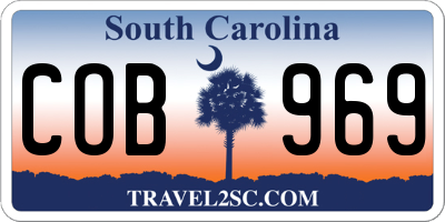 SC license plate COB969