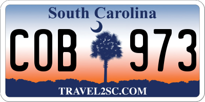SC license plate COB973