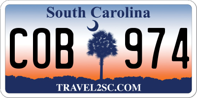 SC license plate COB974