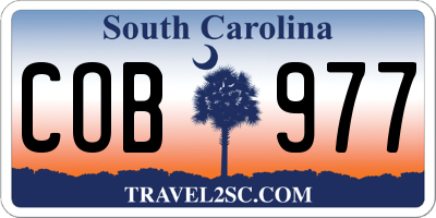 SC license plate COB977