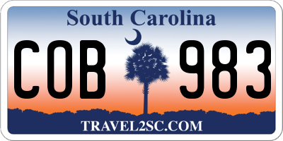 SC license plate COB983