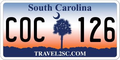 SC license plate COC126
