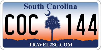 SC license plate COC144