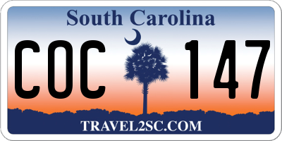 SC license plate COC147