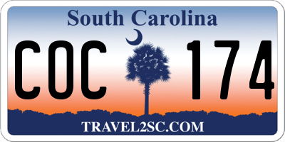 SC license plate COC174