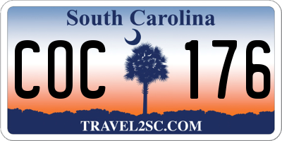 SC license plate COC176