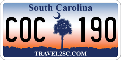 SC license plate COC190