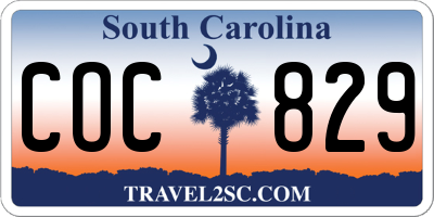 SC license plate COC829