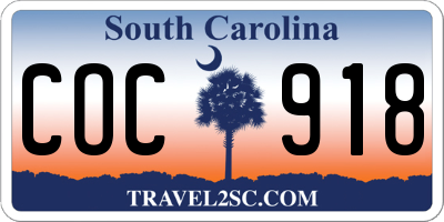 SC license plate COC918
