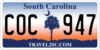 SC license plate COC947
