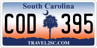 SC license plate COD395