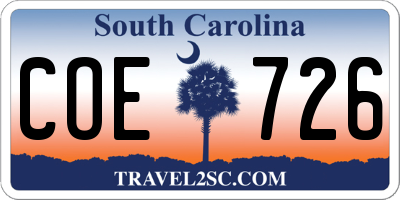 SC license plate COE726