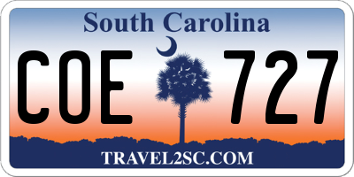 SC license plate COE727