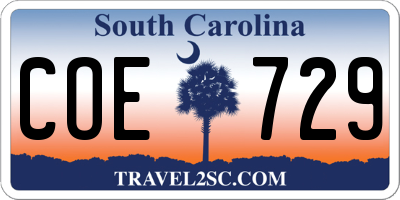 SC license plate COE729