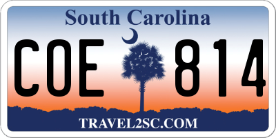 SC license plate COE814