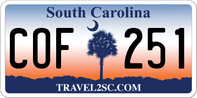 SC license plate COF251