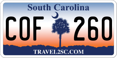 SC license plate COF260