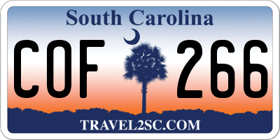 SC license plate COF266