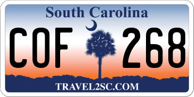 SC license plate COF268