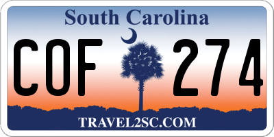 SC license plate COF274