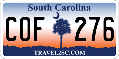 SC license plate COF276