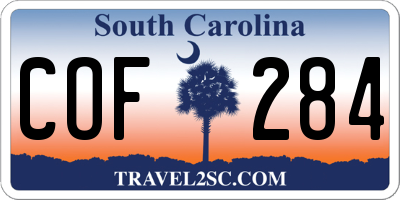 SC license plate COF284