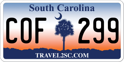 SC license plate COF299