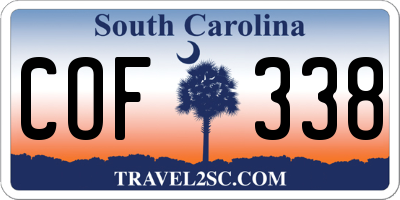 SC license plate COF338
