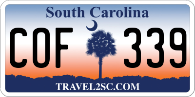 SC license plate COF339